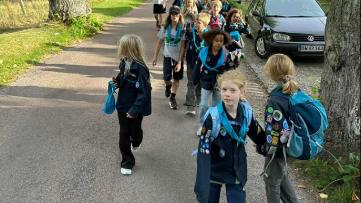 spejdere på vandretur