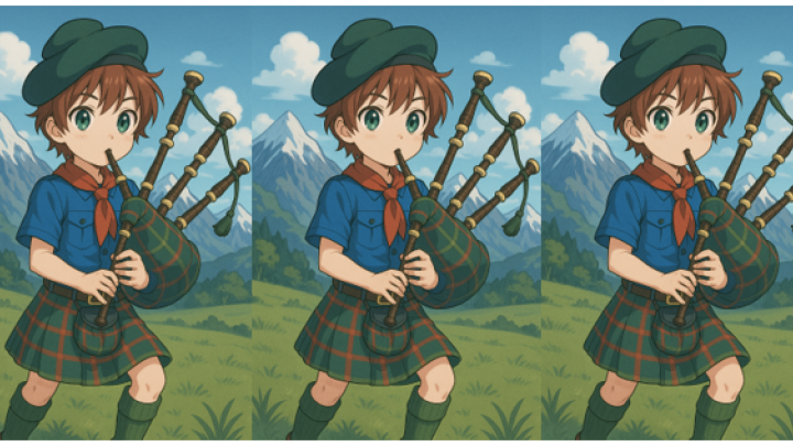 Sækkepibespiller i kilt